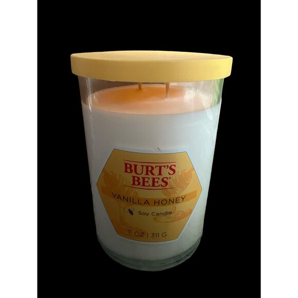 Burt's Bee Vanilla Honey Soy Candle 2 Wick Brand New 11 OZ Discontinued Scent - Picture 1 of 5